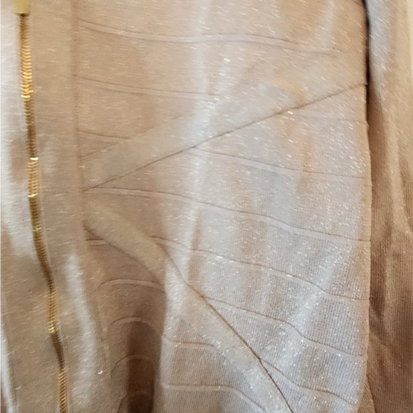 Lane Bryant gold metallic zipped up sweater jacket size 18/20 - Picture 2 of 4